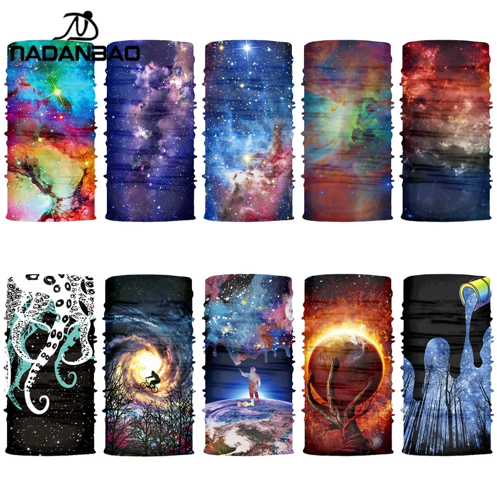

Nadanbao Polyester Scarves Bike Fishing Face Mask Tube Scarf Galaxy 3D Balaclava Bandanas Men Women Sun Protection Bandana