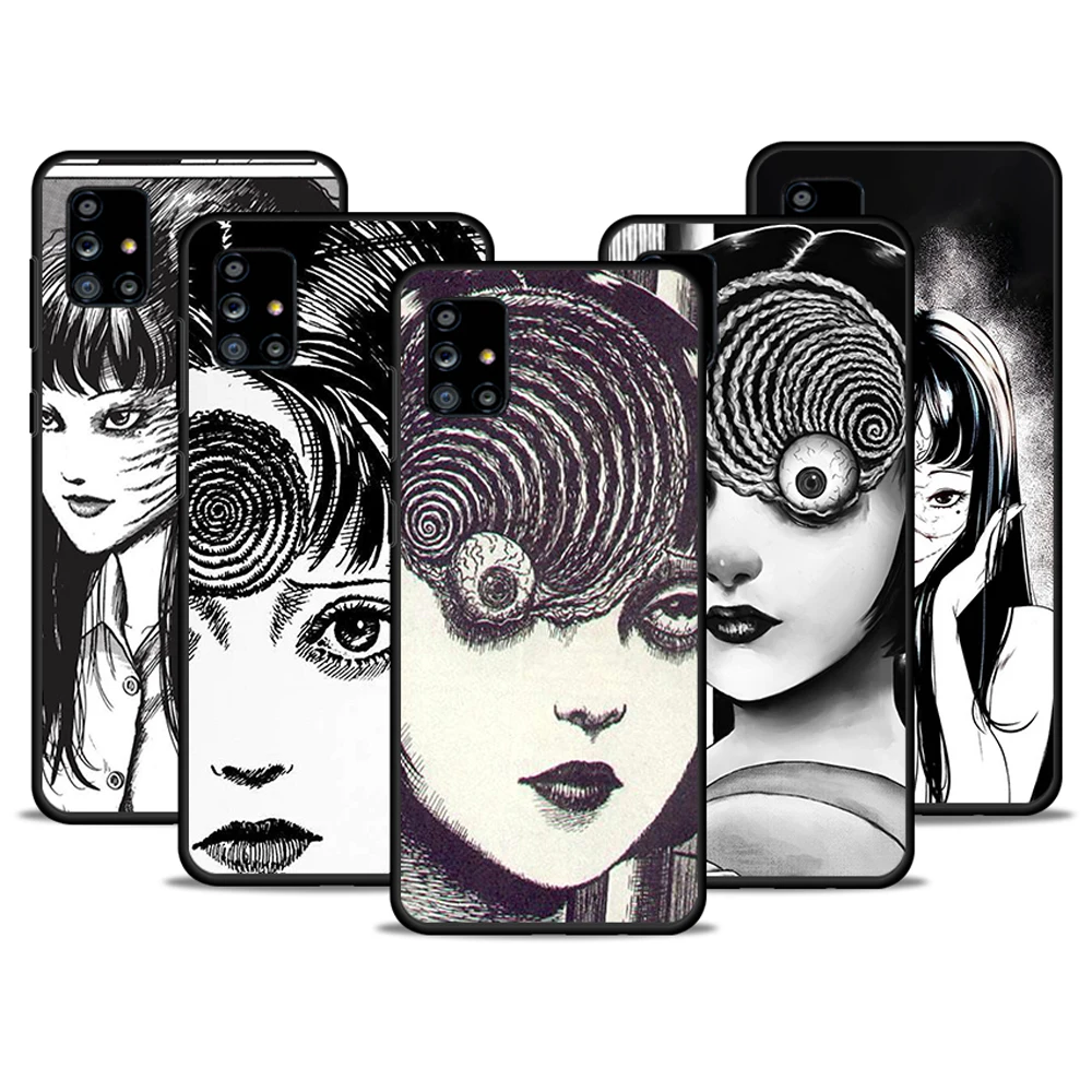 

Horror Anime Tomie Fujiang For Samsung Galaxy A72 A52 A71 A51 A32 5G A12 A21S A31 A41 Silicone Soft Cover Black Phone Case