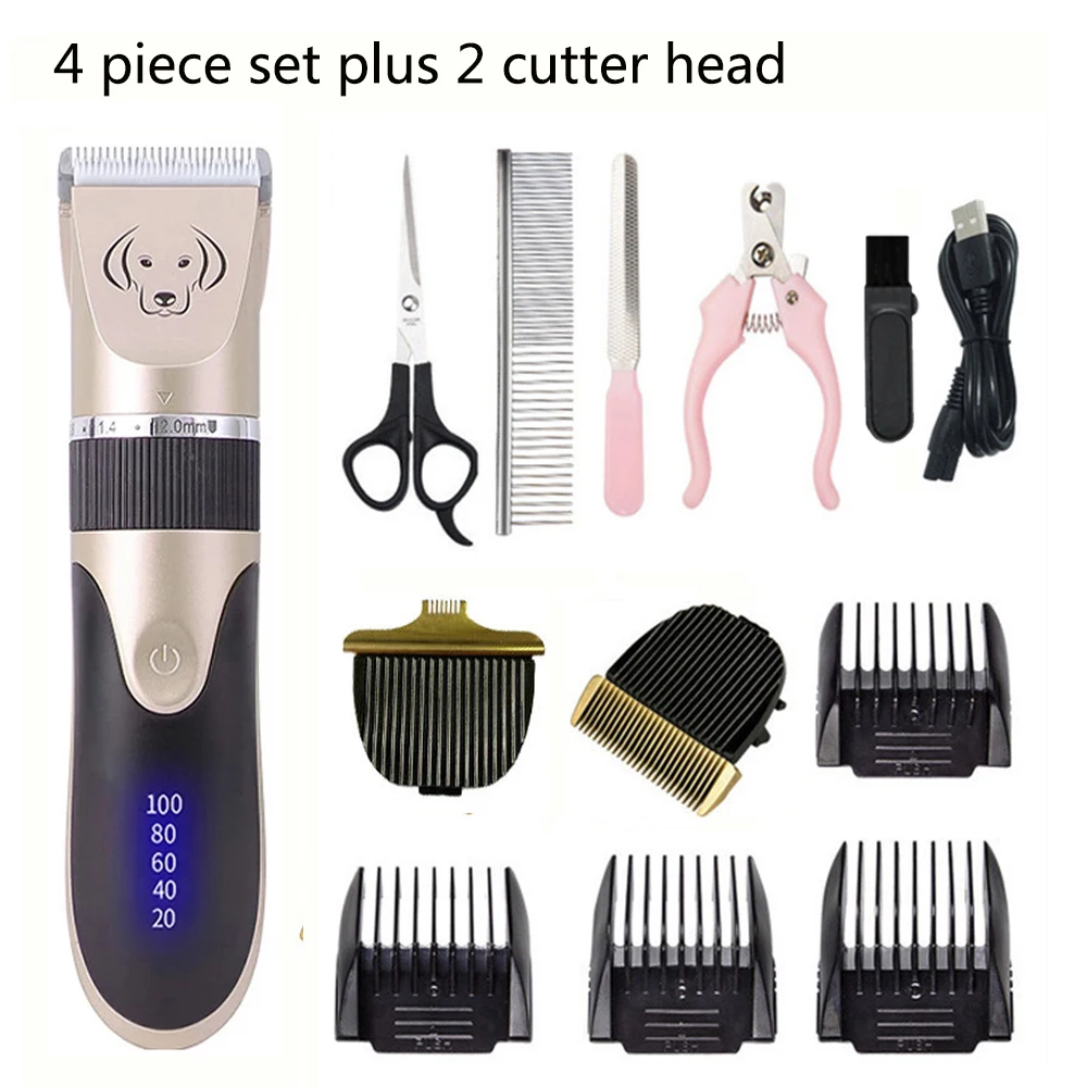 

Electric Pet Clipper Hair Trimmer Shaving knife USB Professional Rechargeable Low-Noise Pets Dog Cat Hair Trimmer Display