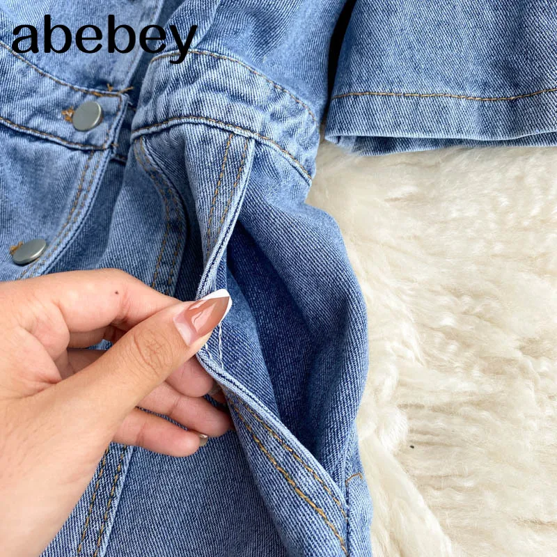 

Women Sweet French Dress Puff Sleeve Denim A-line Office Dresses Summer Fashion Streetwear Dress