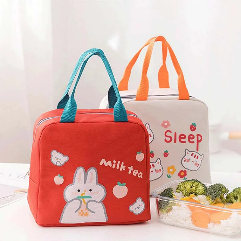 

Cartoon Insulation Lunch Bag Oxford Food Milk Bottle Storage Bags Lunch Boxes Picnic Tote Portable Drinks Fruits Cooler Bags