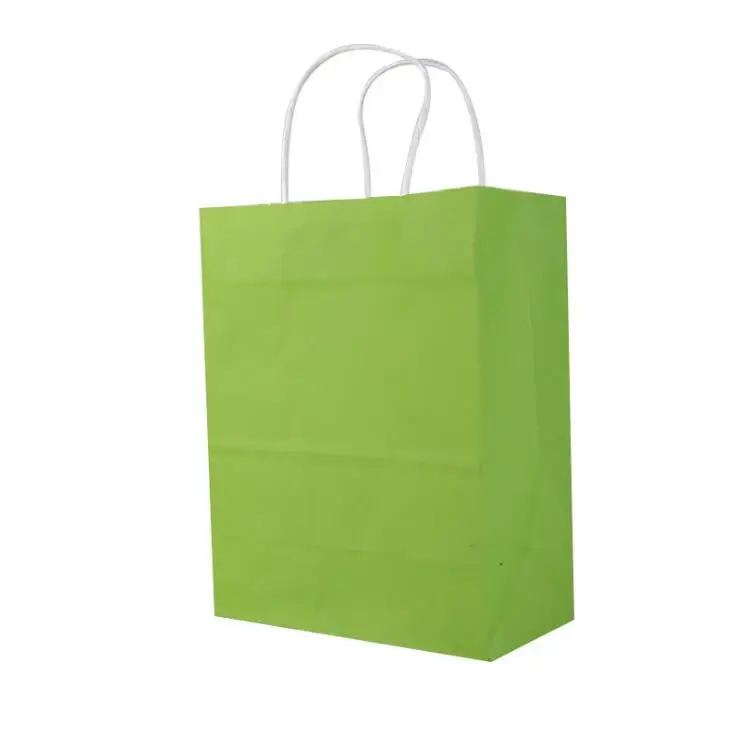 10 шт./лот праздничный Подарочный пакет из крафт бумаги зеленые пакеты для покупок