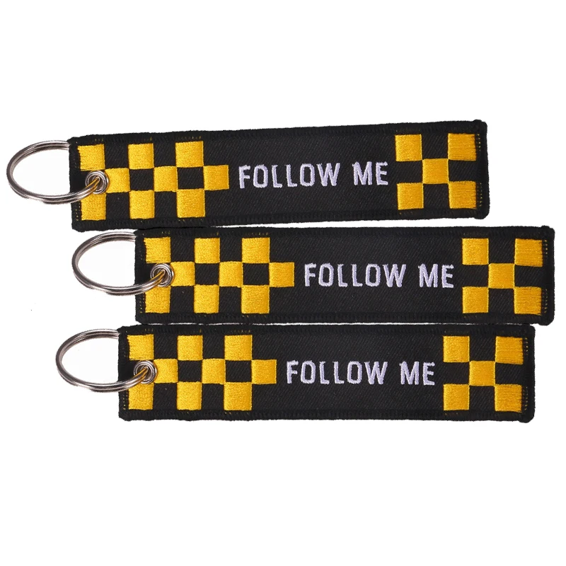 

Follow Me Embroidery Keychain Motorcycle Keychain Luggage Tag