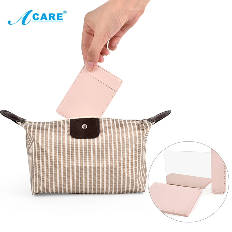 Карманное прямоугольное складное зеркало Acare ультратонкое для макияжа