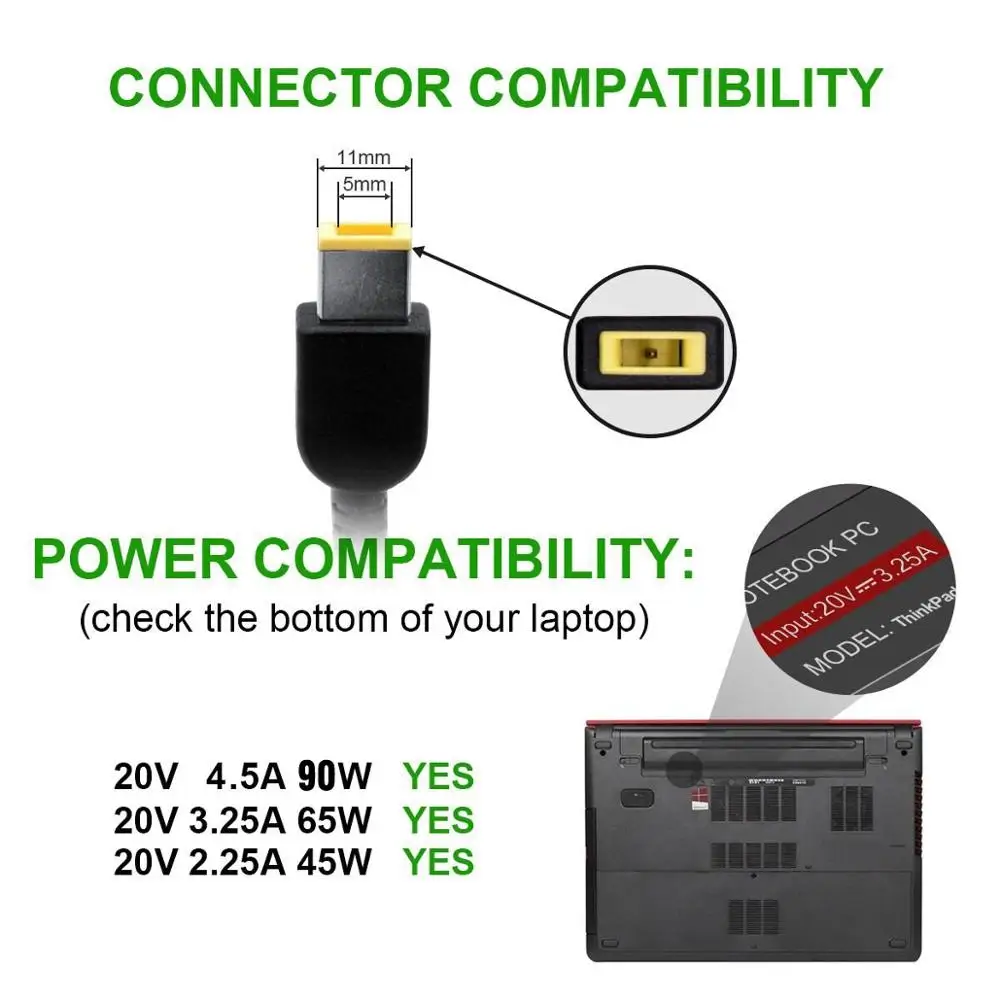 

20V 4.5A AC Power Supply Adapter Laptop Charger For Lenovo G405s G500 G500s G505 G505s G510 G700 Thinkpad ADLX90NCC3A ADLX9 E540