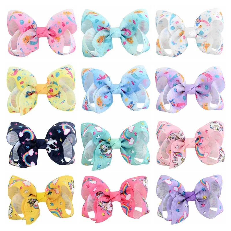 Заколка для волос с цветами девочек повязка на голову бантом Радужная лента