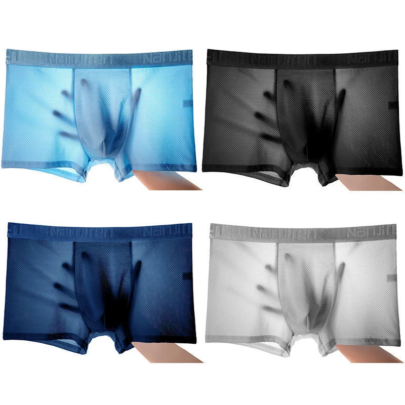 4pcs/Lot High Quality Men Boxer Pantie Underpant Large Size Shorts Breathable Underwear Ventilate Shorts Four Shorts Cosy