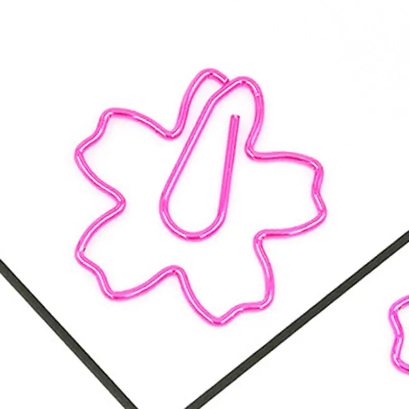 12pcs Pink Cherry Blossom Paper Clip Creative File Clamps Adorable Holder (Pink Box Packing) | Канцтовары для офиса и дома