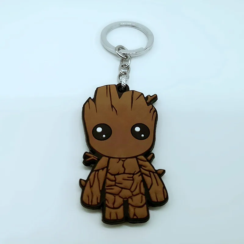 Фильм groot, ракета енот ПВХ cos брелок мини мультфильм милые коричневые цифры брелки для мужчин и девочек Детские llaveros брелки вечерние игрушки - Цвет: TLY-5