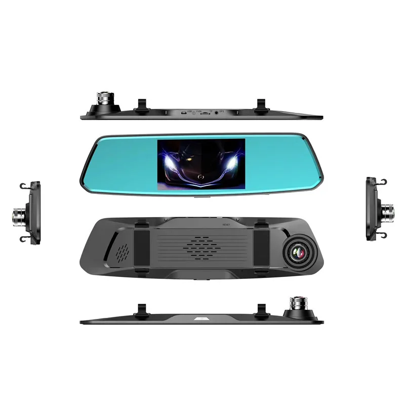 

5-inch new rearview mirror dull night vision driving recorder Ultra HD 1080P front and rear double lens reversing image
