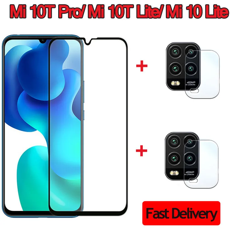 

lens + Tempered Glass For Xiaomi Mi 10 Lite 5G Protective Glass mi 10T Pro Lite Screen Protector Glass On Xiaomi Mi 10 youth 10t