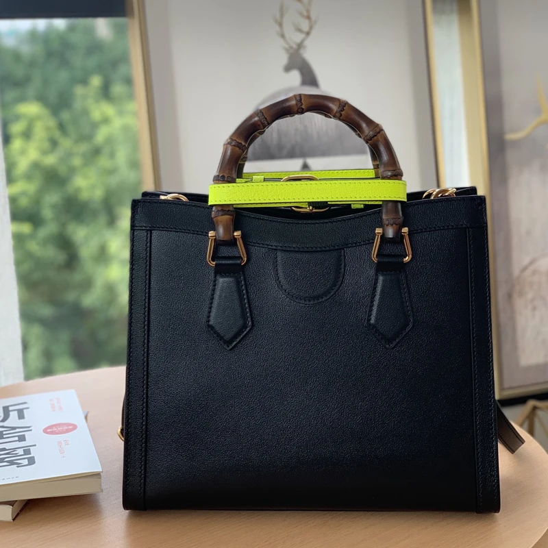 

The New Original luxury Diana bamboo bag women's Leather Classic large capacity Luxury Design Tote Bag elegant and noble handbag