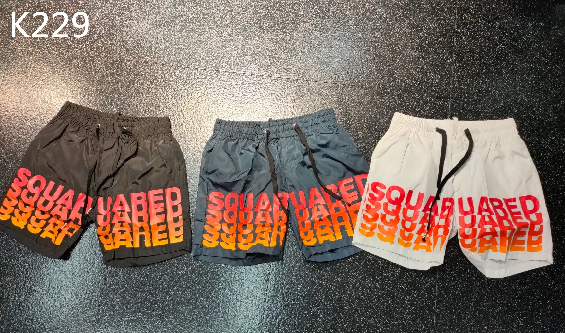 

Dsq-shorts men's summer thin sports casual pants loose breathable men's trend printing outer wear five-point beach pants K229