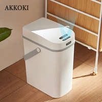 10l plastic smart sensor trash can with handle intelligent infrared induction electric waste bin toilet automatic garbage bucket