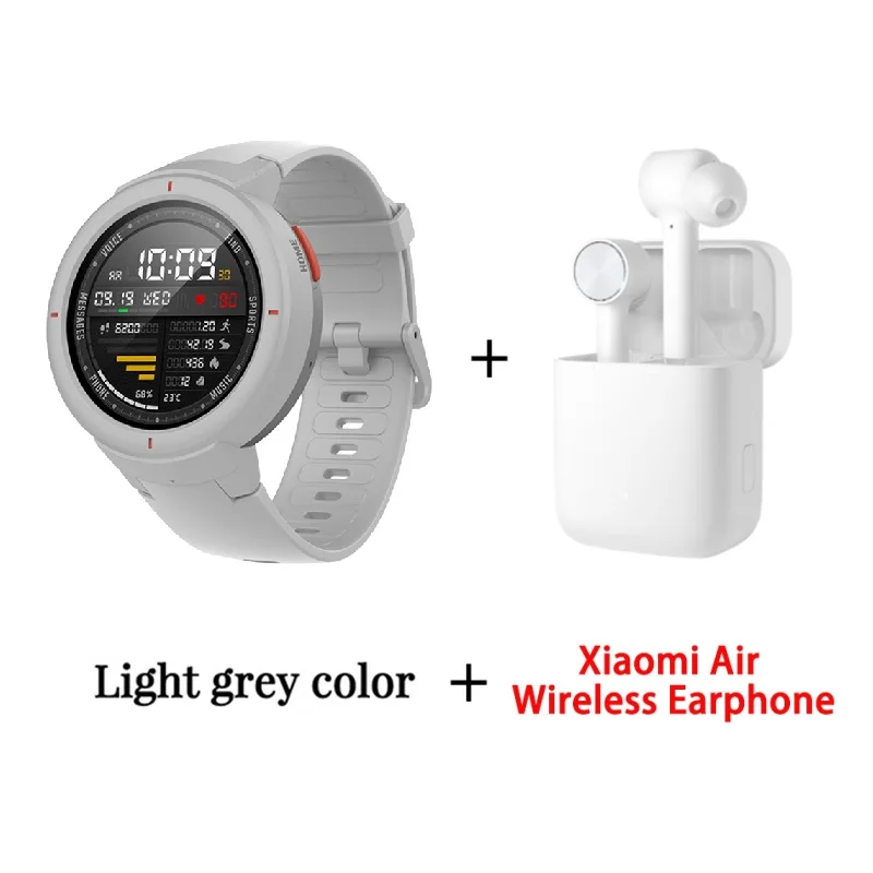white add earphone Huami Amazfit Verge спортивные Смарт-часы 3 gps водонепроницаемый Bluetooth воспроизведение музыки вызов ответ сообщение Push пульсометр - Цвет: white add earphone