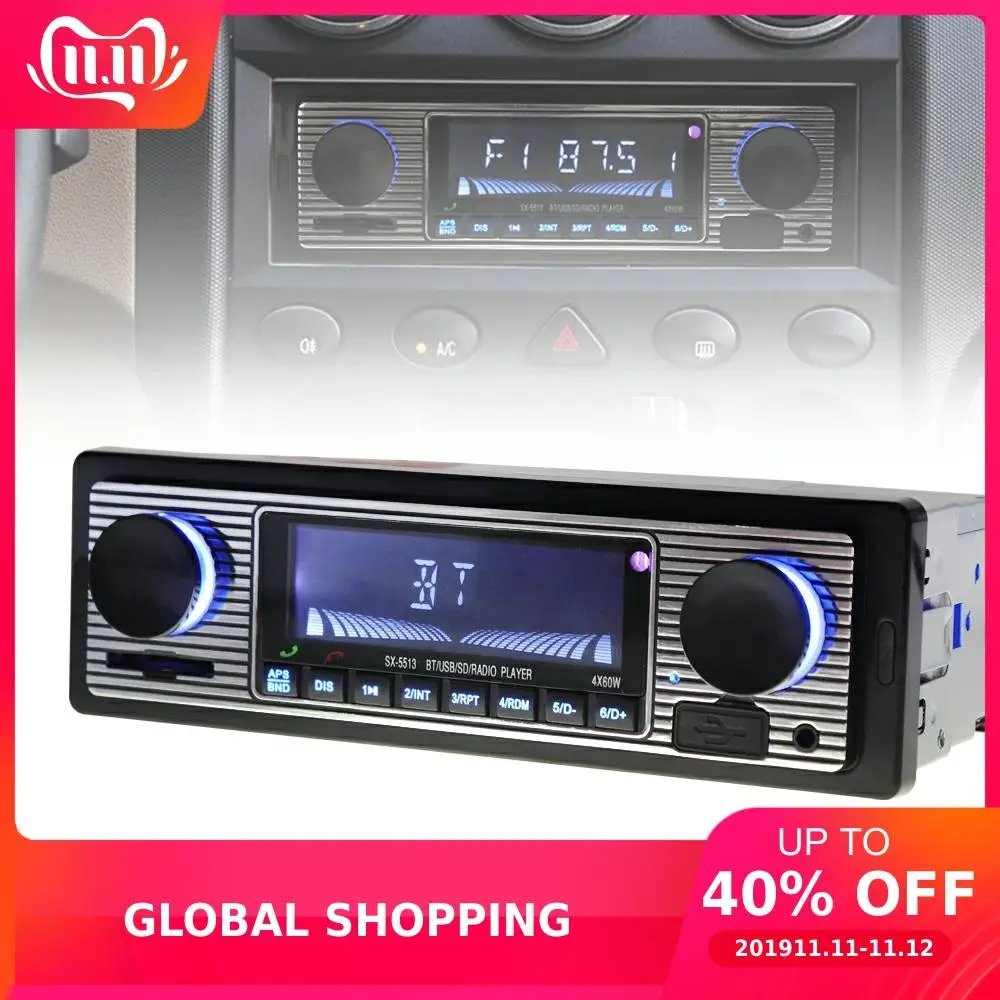 12 В Bluetooth Авто Радио 1DIN стерео аудио MP3 плеер FM радио приемник Поддержка Aux вход SD USB