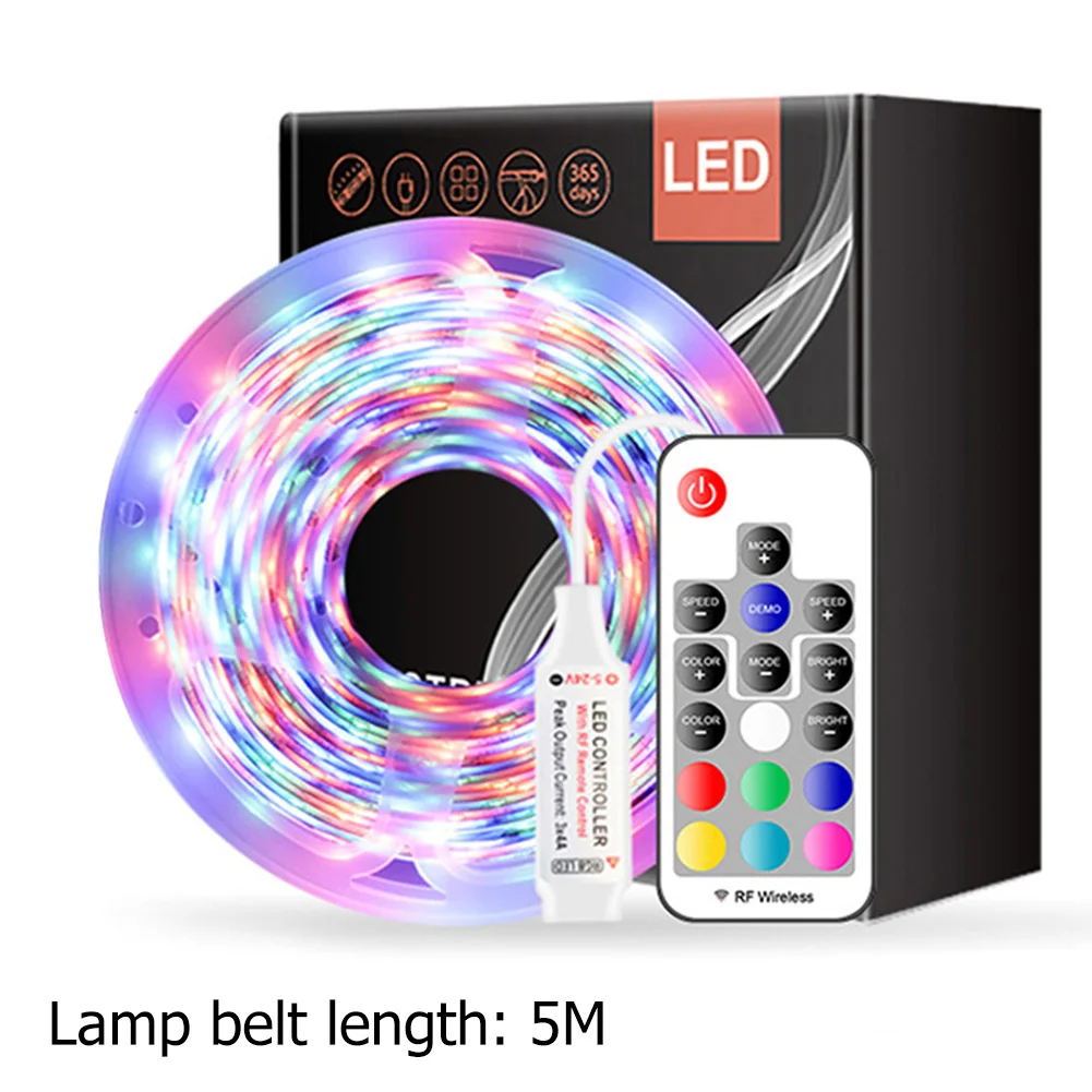 

5m Waterproof Strip Lights RGB 300 LED TV Laptop Screen Decoration Lamp Tape Background Lighting with IR Remote Control 2020