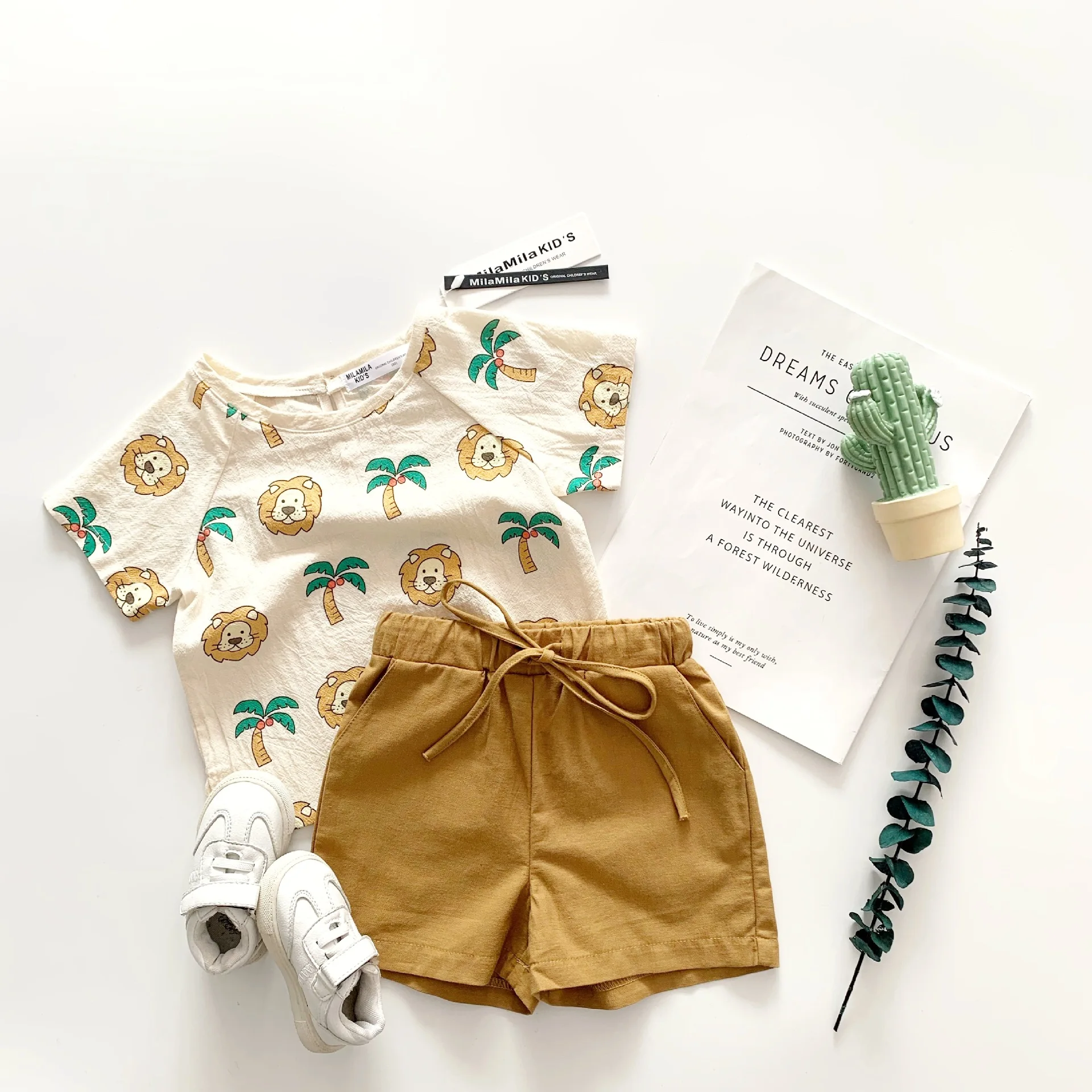 Tonytaobaby/новый летний хлопковый костюм для отдыха мальчиков и девочек на