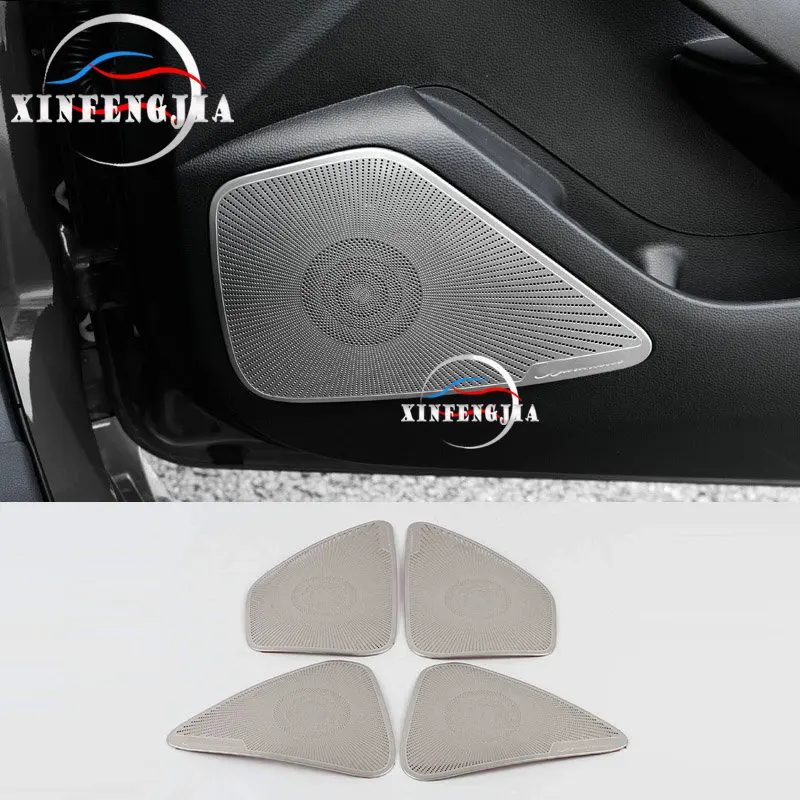 

Для Toyota Corolla 2020 4 * Серебристая нержавеющая дверь стерео Колонка декоративная крышка отделка