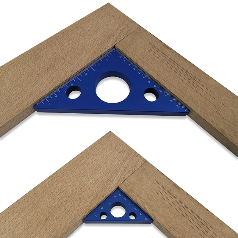 

45 Degree Angle Ruler Metric Inch Aluminum Alloy Triangle Ruler 150mm 68mm Workshop Woodworking Square Measuring Tool