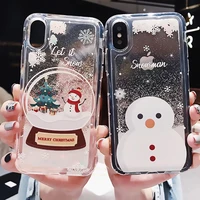 glitter dynamic liquid fashion girls new year gift phone case for iphone 11 pro 6 7 8 plus x xr xs max christmas quicksand cover