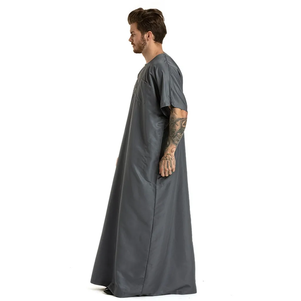 Арабо-мусульманская одежда для мужчин Jubah tobe этнические халаты с коротким