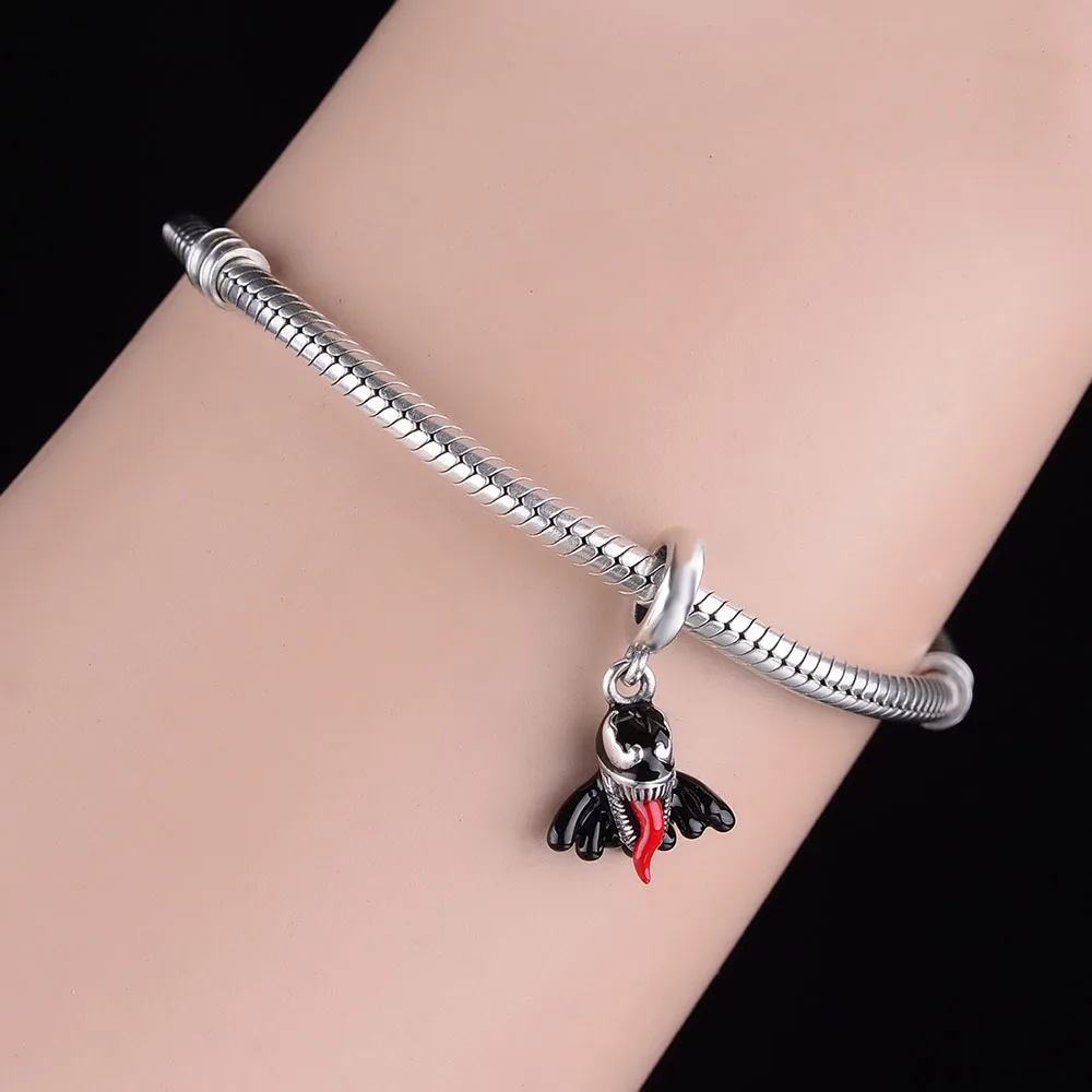 Женский браслет-Талисман из серебра 925 пробы с черной эмалью | Украшения и