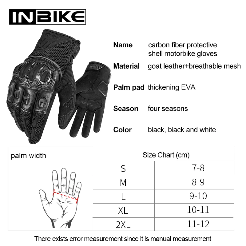 

INBIKE Motorcycle Gloves All Season Motocross Gloves Touch Screen Shockproof Motorbike Gloves Breathable Guantes Moto Men