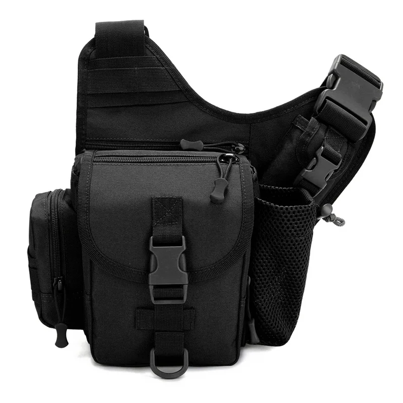 

Outdoor Tactical Military Messenger Crossbody Bag with Water Bottle Pouch Portable Adjustable Strap Camping Hiking Molle Bumbag