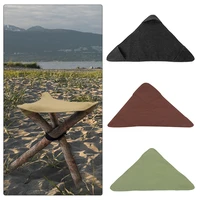 triangle fabric stool with rope outdoor camping hiking easy carry accessories beach waterproof portable fishing chair handmade