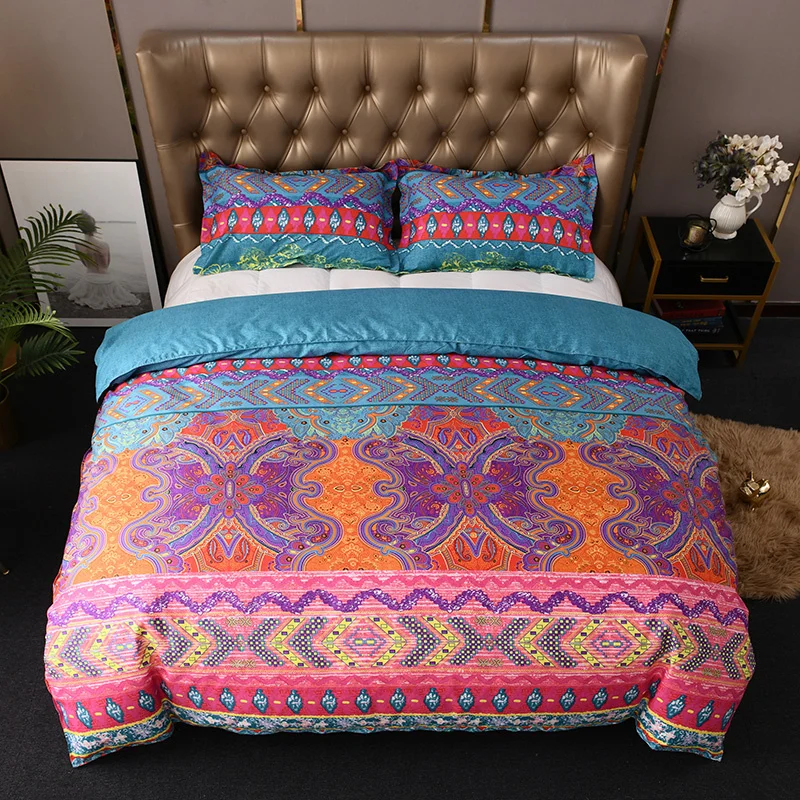 

Duvet Cover Sets Single/Queen/King Size dekbedovertrek Bohemian Style Bedding Set With Pillowcase For Double Bed Quilt Cover