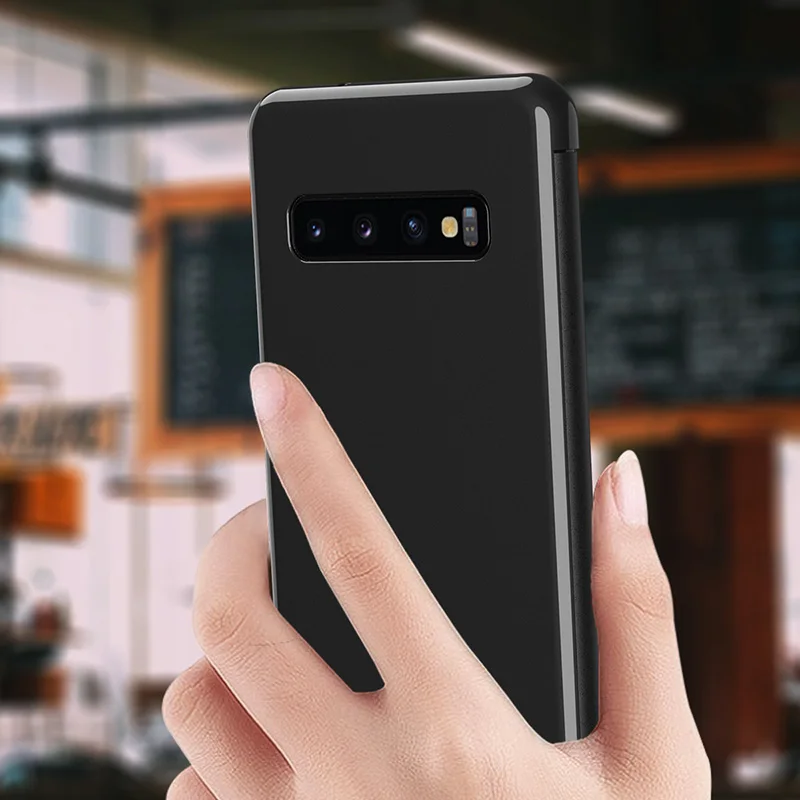 Умный зеркальный Чехол С Откидывающейся Крышкой для samsung Galaxy Note 10 S10 S8 S9 плюс S10e S7 Edge Note 8 9 A50 A30 A70 A7 оригинальная крышка