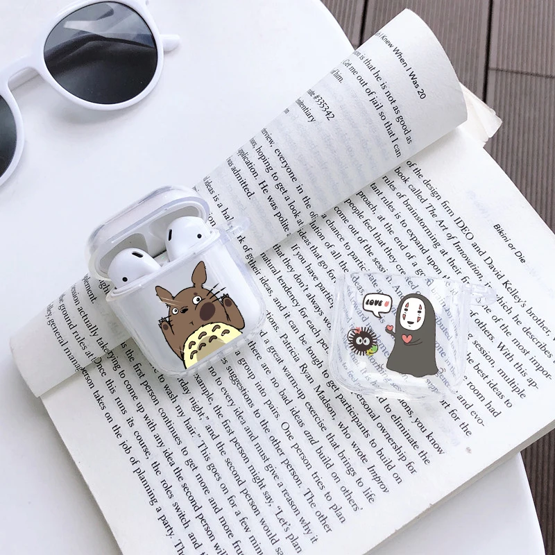 Японский мультяшный чехол Ghibli Miyazaki Totoro для Airpods 2 1 прозрачный силиконовый мягкий