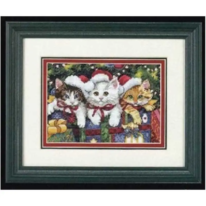 

Christmas cat patterns Counted Cross Stitch 11CT 14CT 18CT DIY Cross Stitch Kits Embroidery Needlework Sets home decor
