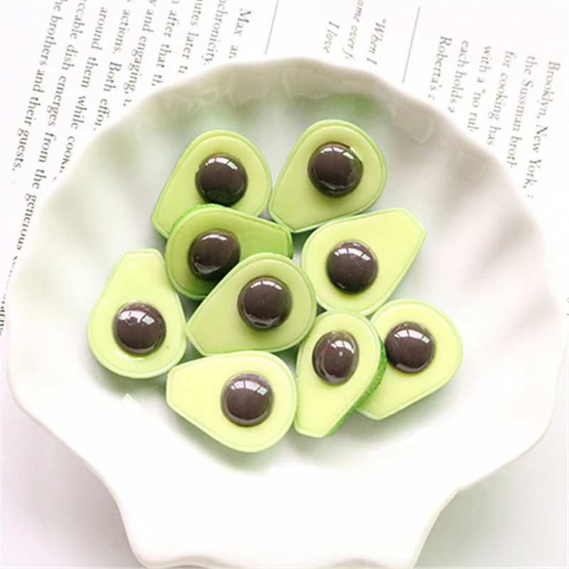 1/5/10PCS Cute Avocado Fruit Slime Charms Supplies Addition Accessories DIY Crafts Decor Filler for Fluffy Clear Slime Clay Toy