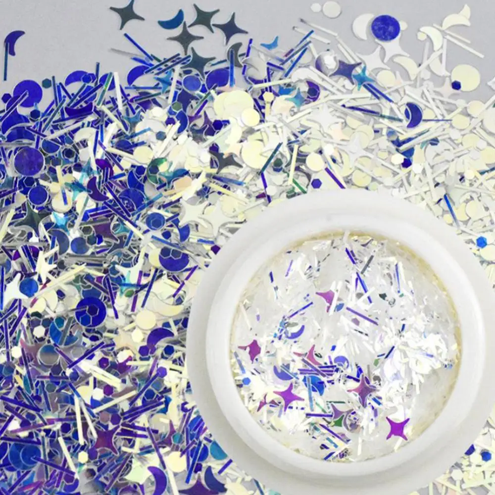 Голографические блестки русалки для ногтей блестящие хлопья Звезда Сердце AB