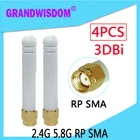 GRANDWISDOM 4 шт. 2,4g 5,8g антенна 3dbi sma wlan Wi-Fi двухдиапазонная антенна модуль iot роутер Антенна tp link с высоким коэффициентом усиления