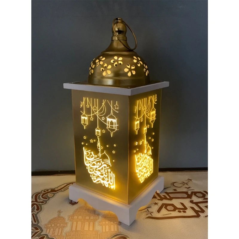 

Vintage Elegant Eid Mubarak Night Lamp Decorative Hanging Ramadan LED Lantern