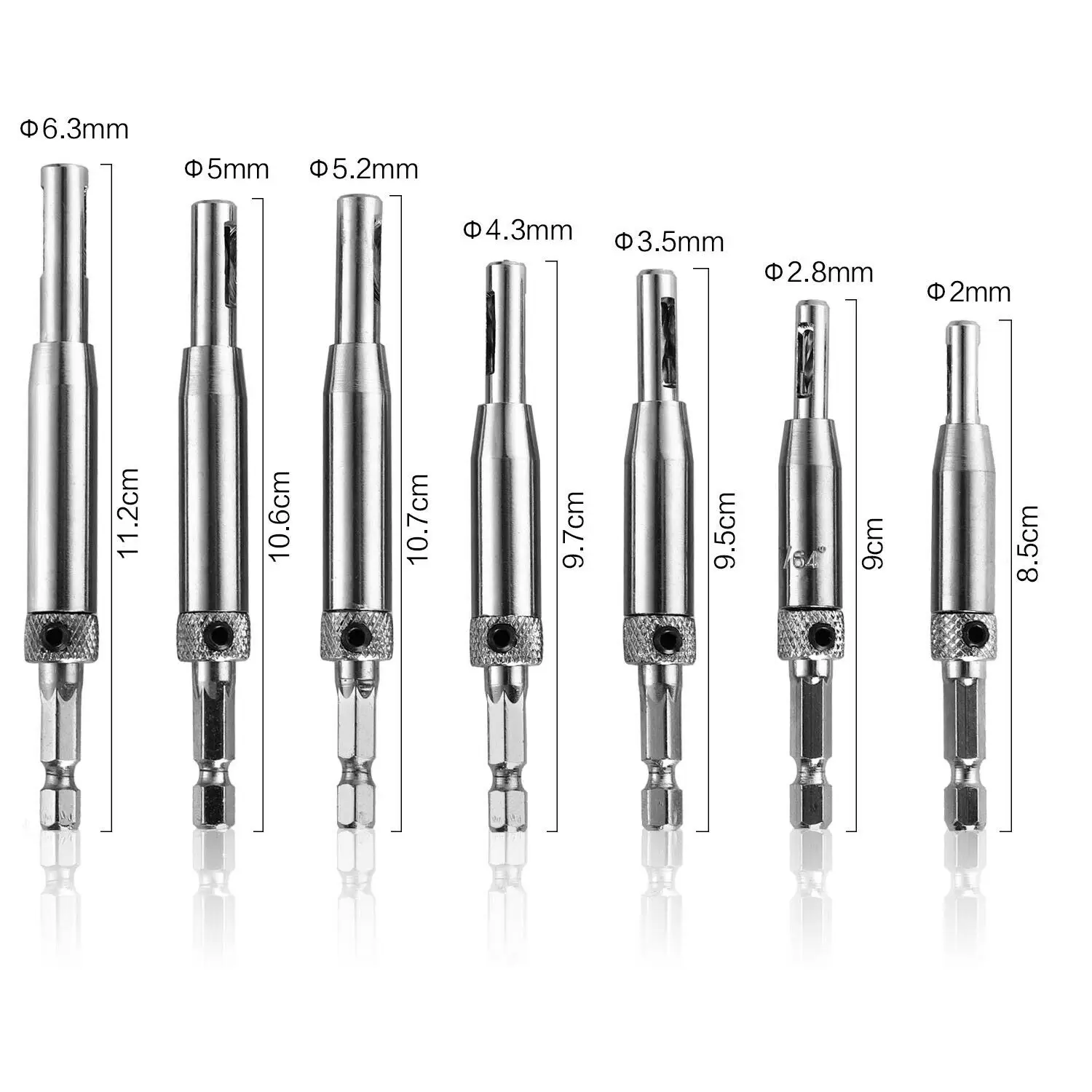 7Pcs HSS Drill Bit Set Self Centering Hinge Hardware Pilot Hole Guides Door Drawer Kit Car RV Camping Van Repair Accessories |