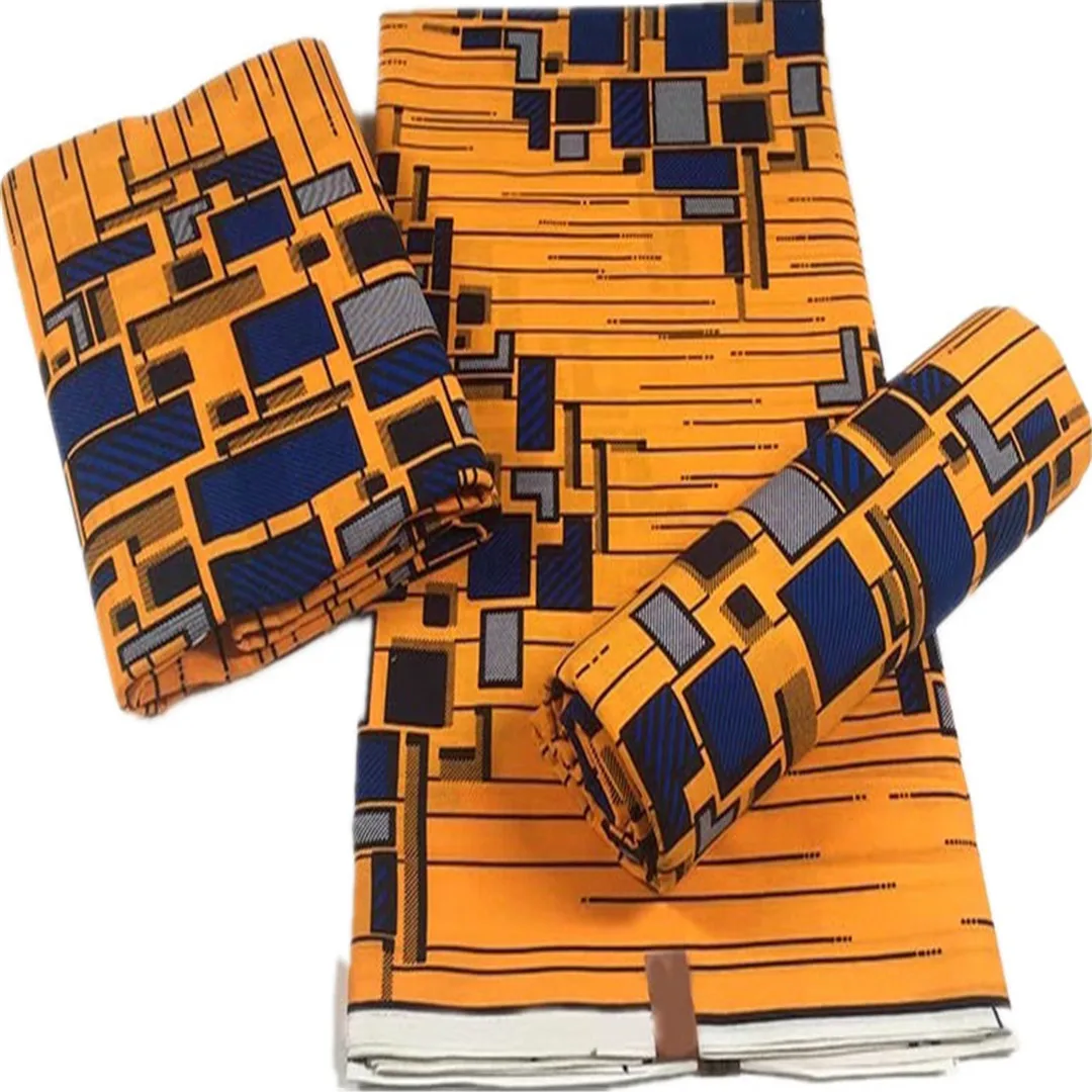 

2021 New Style Veritable African Real Wax Print 100%Cotton High Quality Soft Guaranteed Ankara Fabric 6 Yards For Dresses V-6