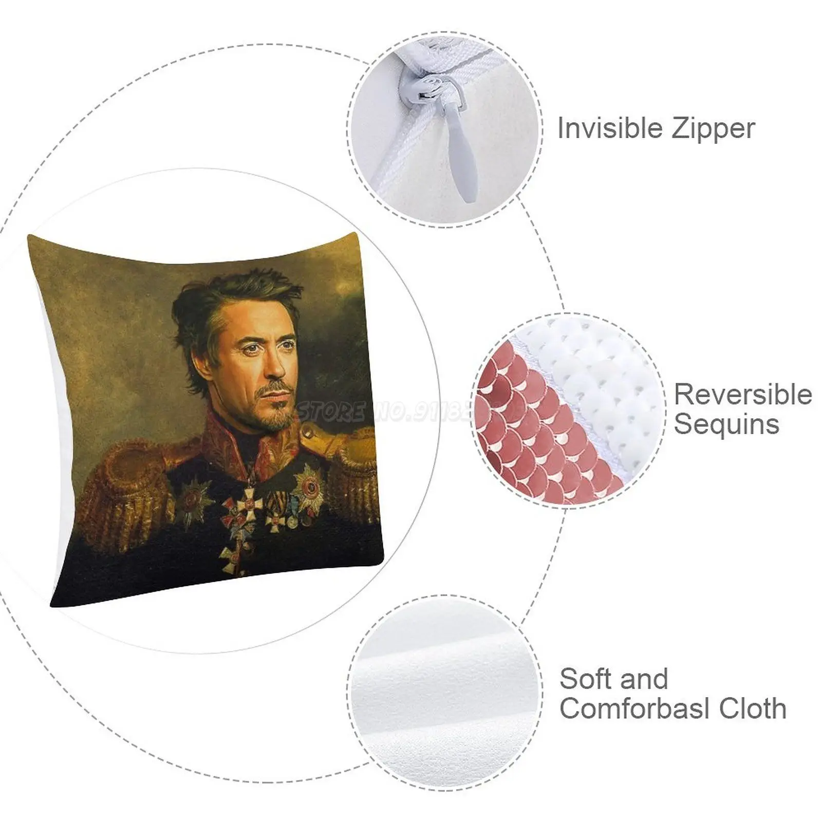 Роберт Дауни-младший-Чехол на подушку с блестками замену 40 см x Дауни младший