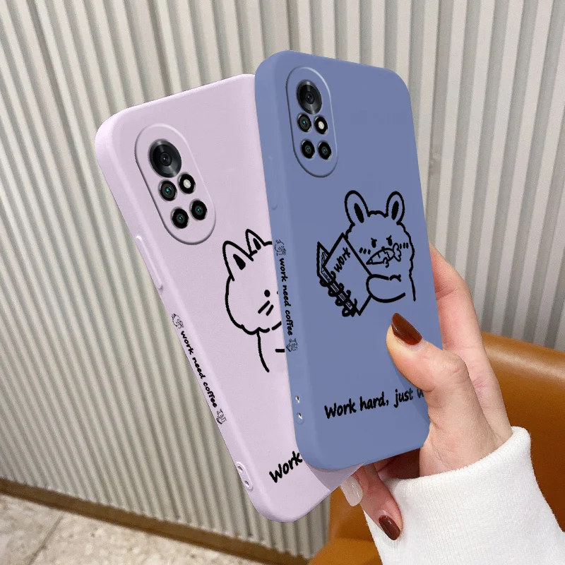 

Motivated Cat Camera Lens Protect Case For Huawei Nova 8 7 6 Soft Liquid Silicone Phone Cover For 5 Pro 5Z 5I 5Ipro 5T 4 4E