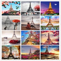 5d diy squareround tower landscape diamond painting embroidery mosaic cross stitch home decor hanging painting