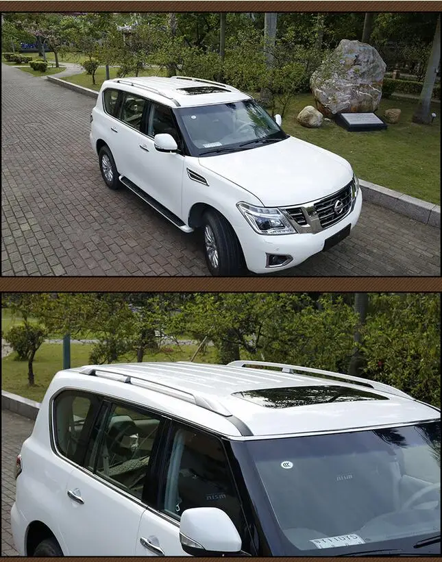 Для Nissan Patrol Y62 2012-2017 багажник на крышу рельсы багаж бар Перевозчик штанги Топ