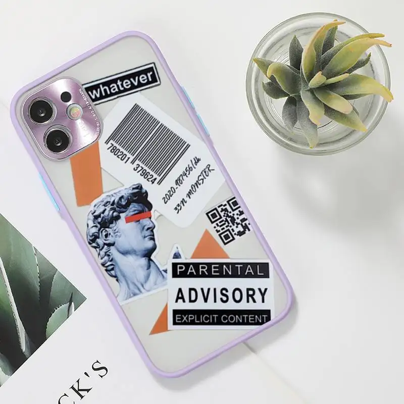 

Great Art Aesthetic David Mona Lisa Phone Case For iPhone 12 11 Mini Pro XR XS Max 7 8 Plus X Matte transparent