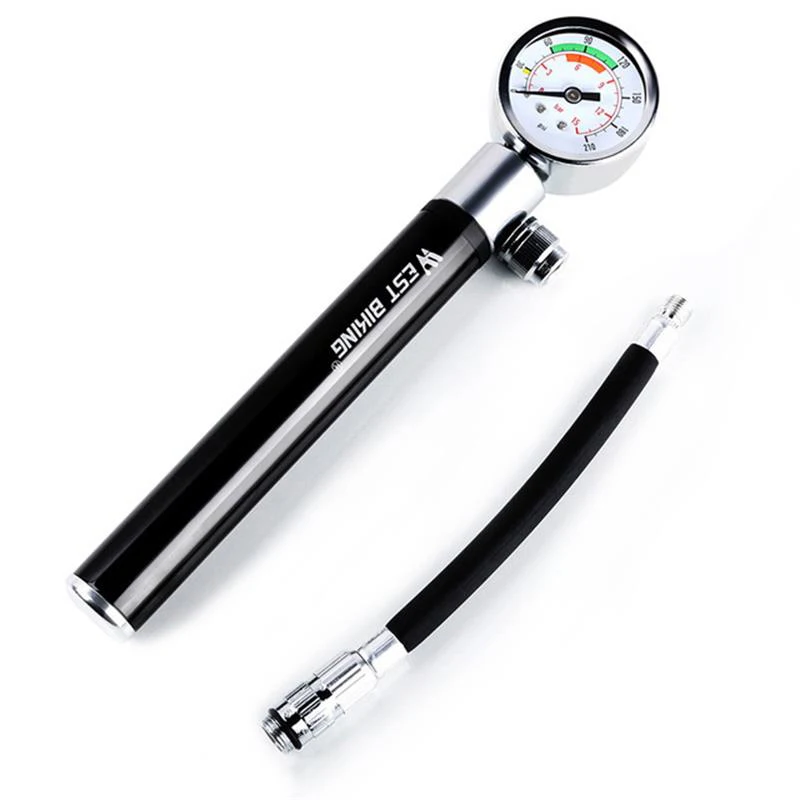 

West Biking Mini Bicycle Pump With Pressure Gauge 120 PSI Hand Cycling Pump Presta And Schrader Road Ball MTB Bike Tire Pump
