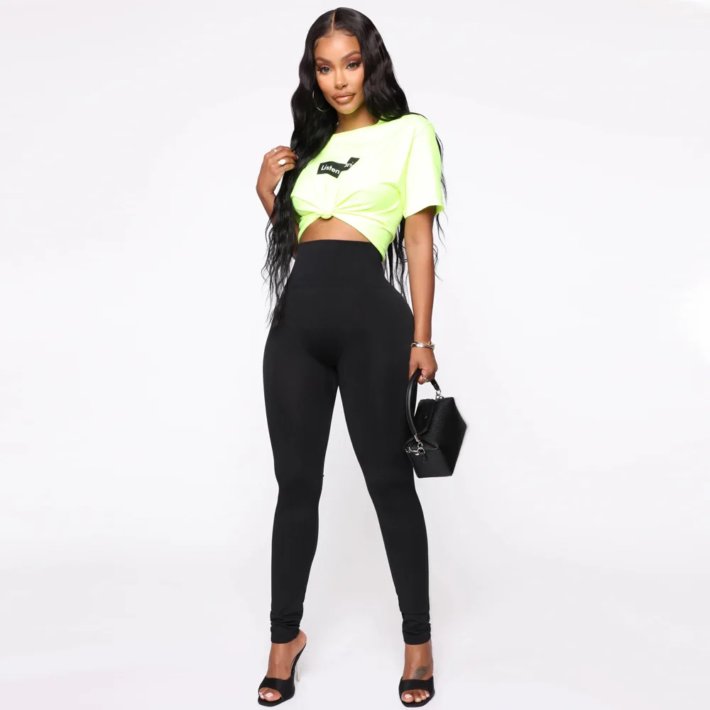 Женские брюки-карандаш черные эластичные леггинсы из спандекса с эффектом пуш-ап