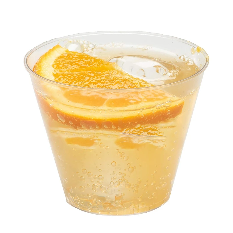 9 Ounce Transparent Plastic Cup 50 Sets of Disposable Hard Wine Glasses Cocktail Glass Party Large | Дом и сад