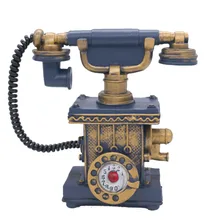 Retro Resin Telephone Statue Of Vintage Rotating Dial Phone Handcrafted Bar Coffee Shops Statues Home Decoration Accessories