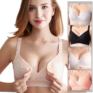 Бюстгальтер без косточек для беременных D E одежда хлопковый кружевной бюстгальтер для грудного вскармливания для беременных женщин Нижнее Белье для сна больших размеров